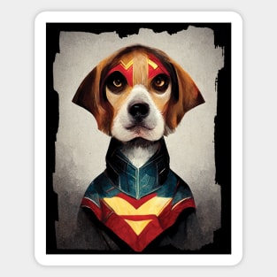 Superhero Dog Painting Portrait | Beagle Magnet